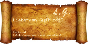 Lieberman Győző névjegykártya